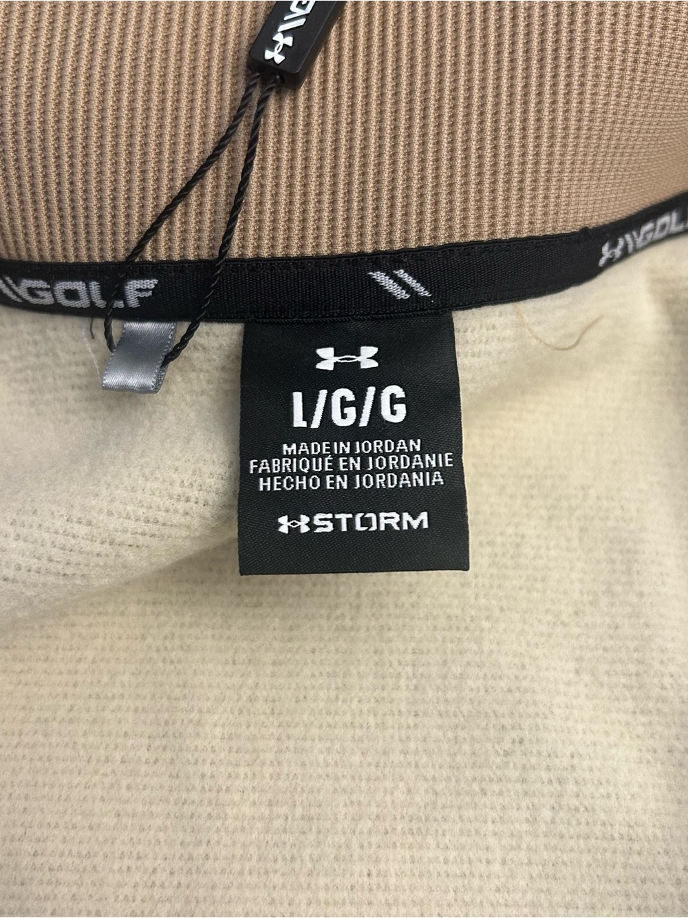 Under Armour Men's Drive Storm Half Zip Camel/Sandstorm/White, Large New - Picture 5 of 11